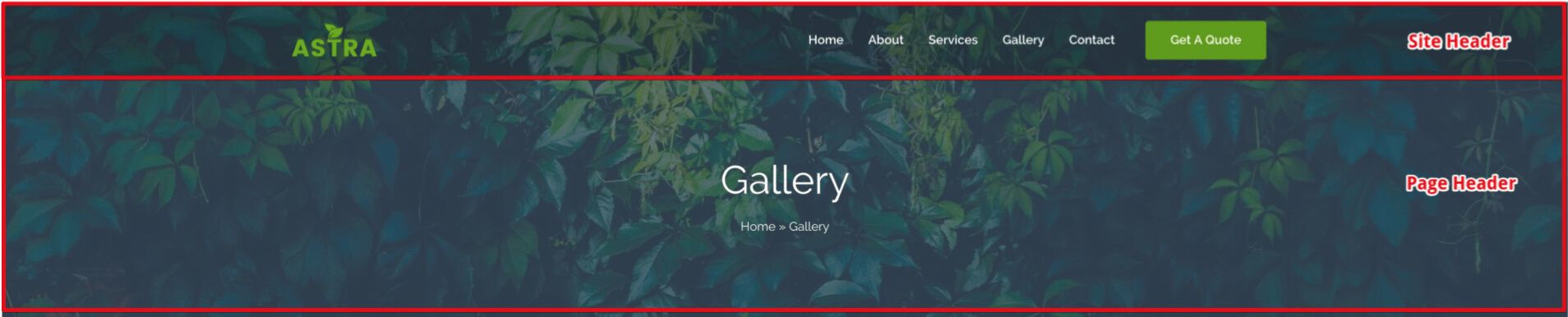 Page Header layout