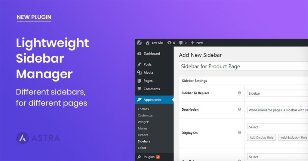Sidebar manager WordPress plugin