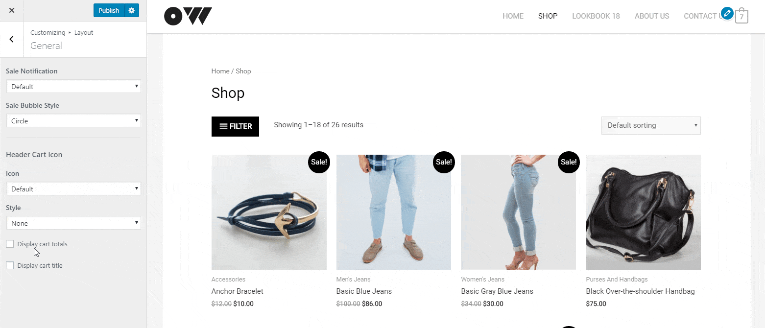 Astra Pro WooCommerce cart icon
