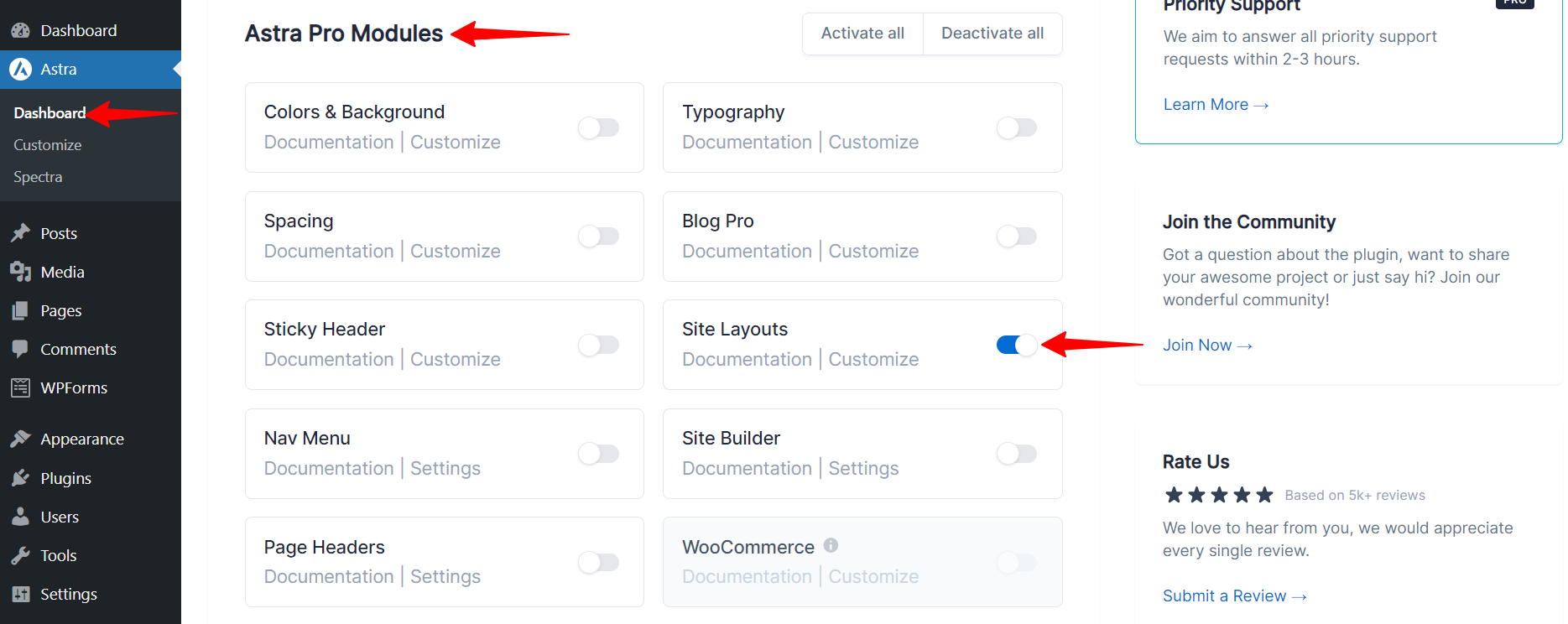 Full Width Site Layout