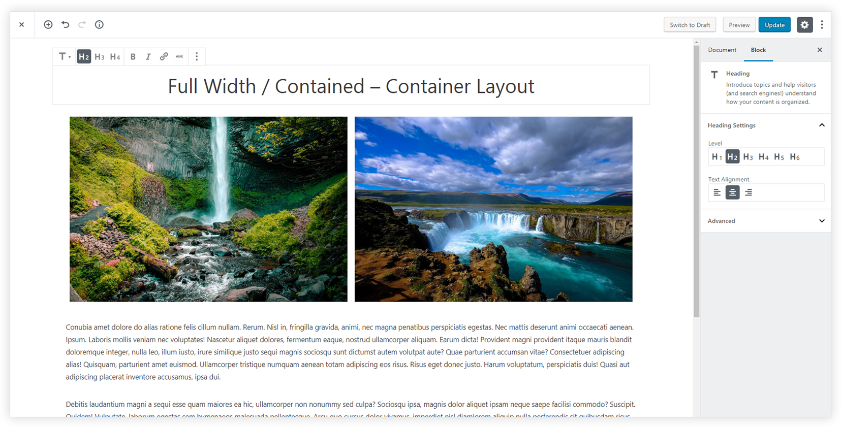 Gutenberg Contained Layout