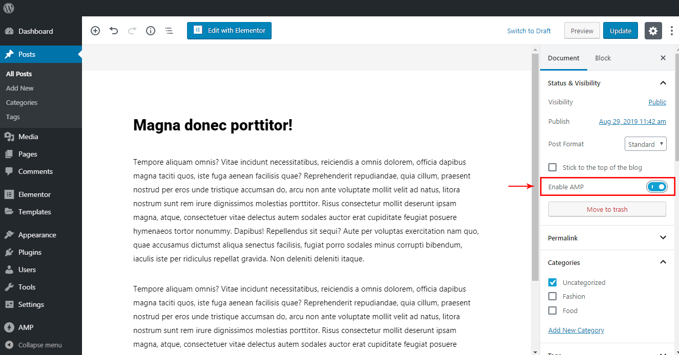 Enable AMP