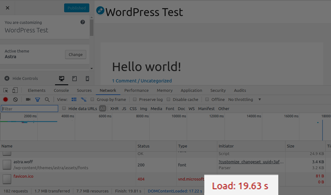 Astra 2.0 before speed test results