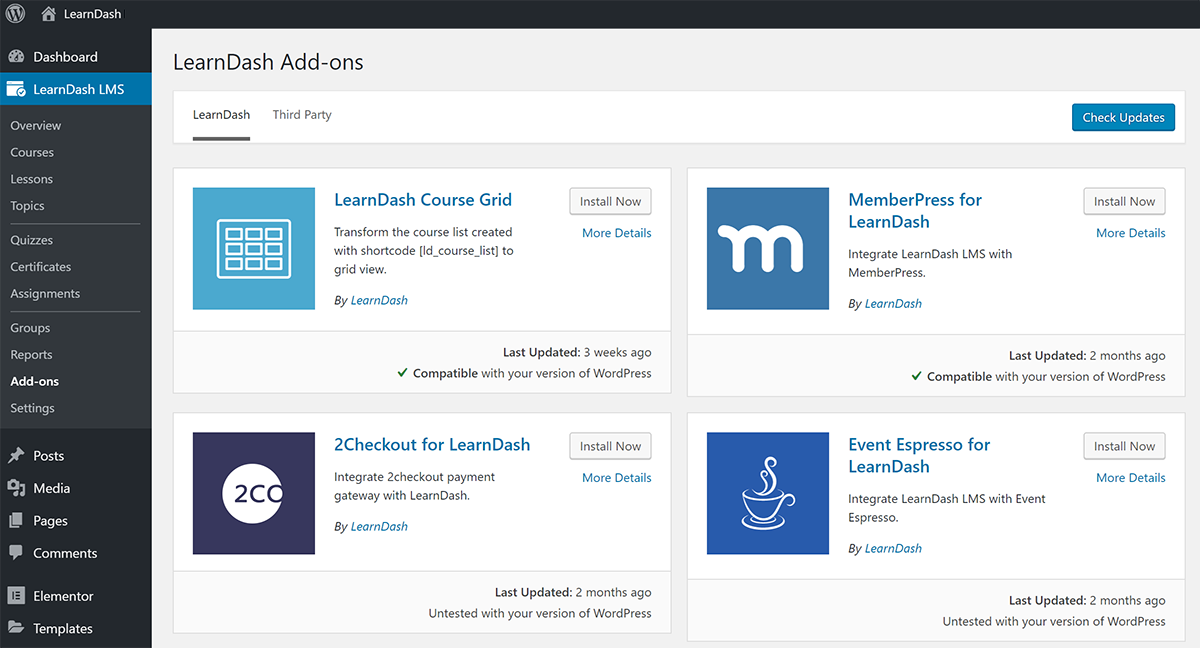 LearnDash add ons