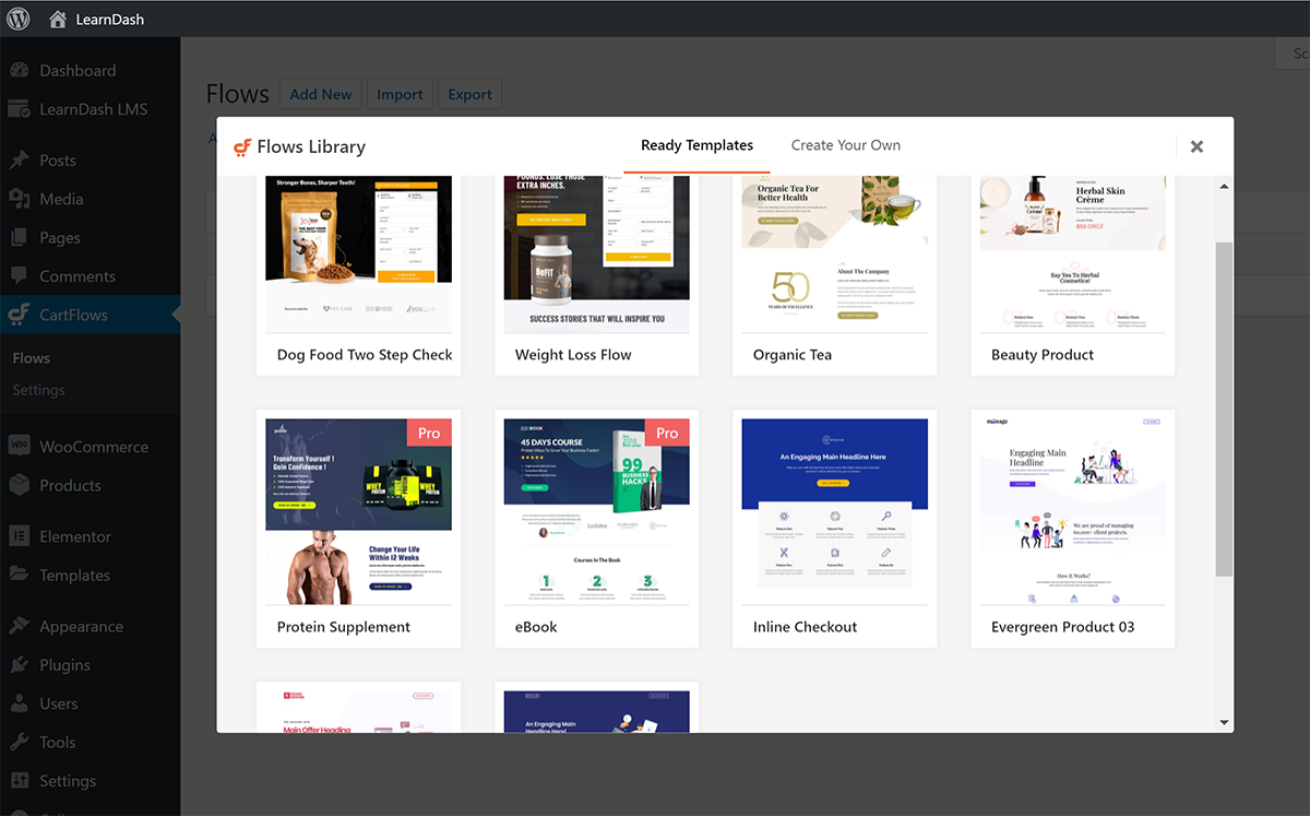 CartFlows ready templates
