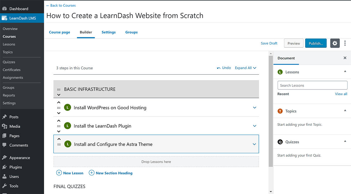 LearnDash builder
