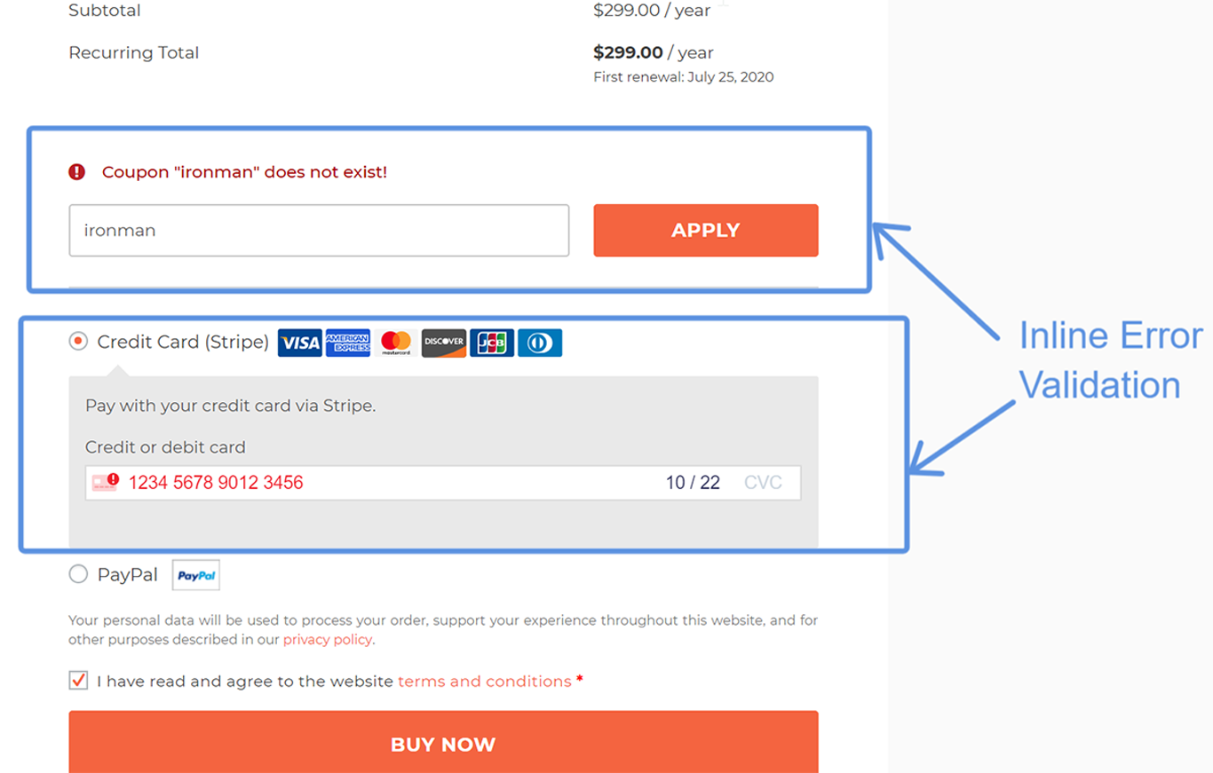 Astra Woo Checkout Inline Error Validation