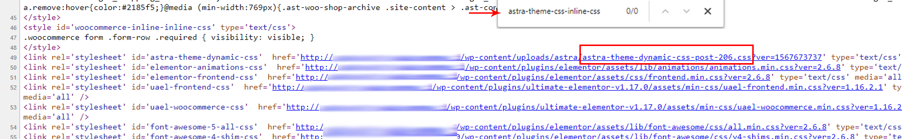 Astra 2.1 dynamic CSS