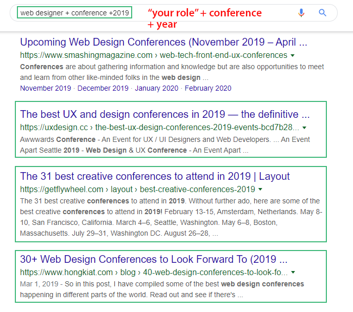 search on Google with keyword and related year