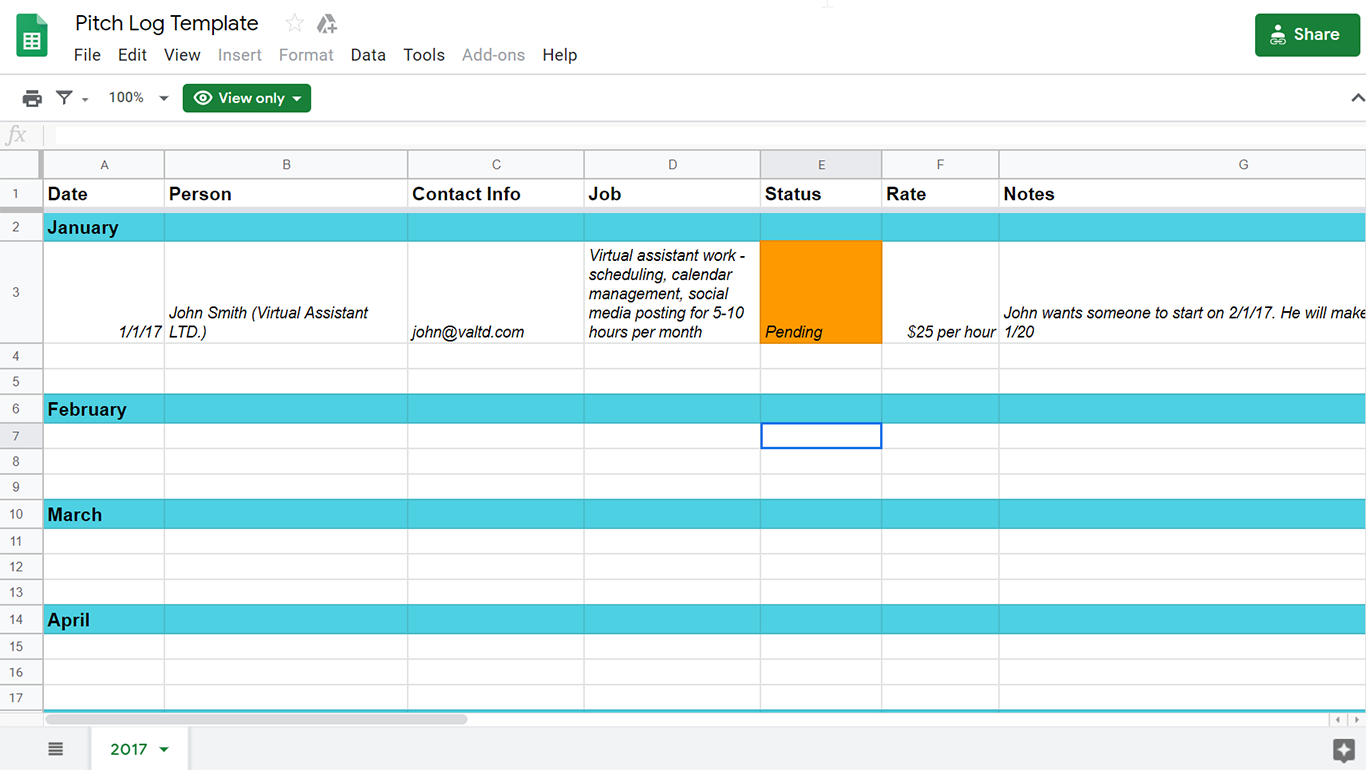 Template by Erin for Email Outreach