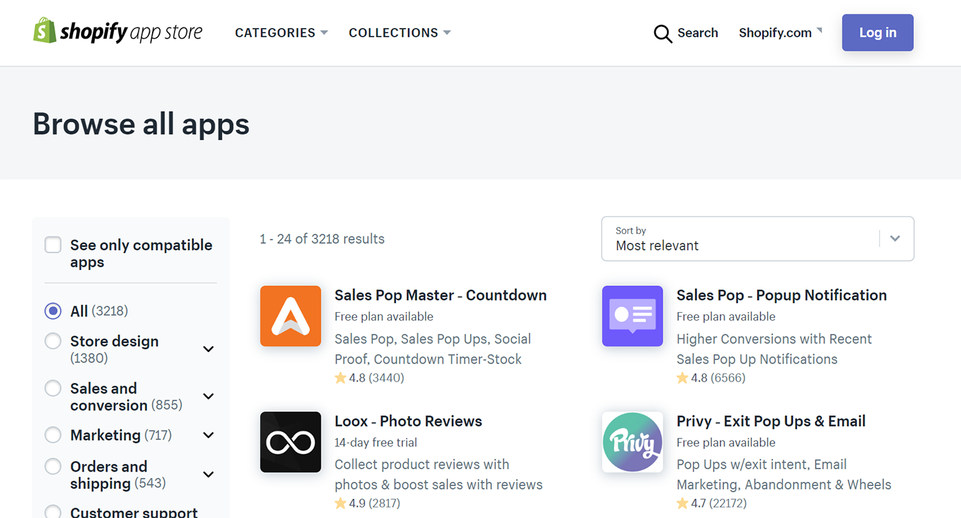 Shopify page search