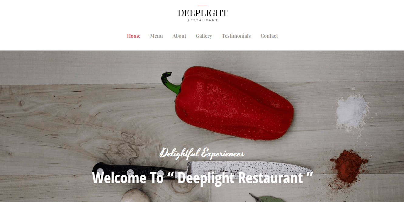 image-about-deeplight-restaurant Deeplight Restaurant Template homepage screenshot