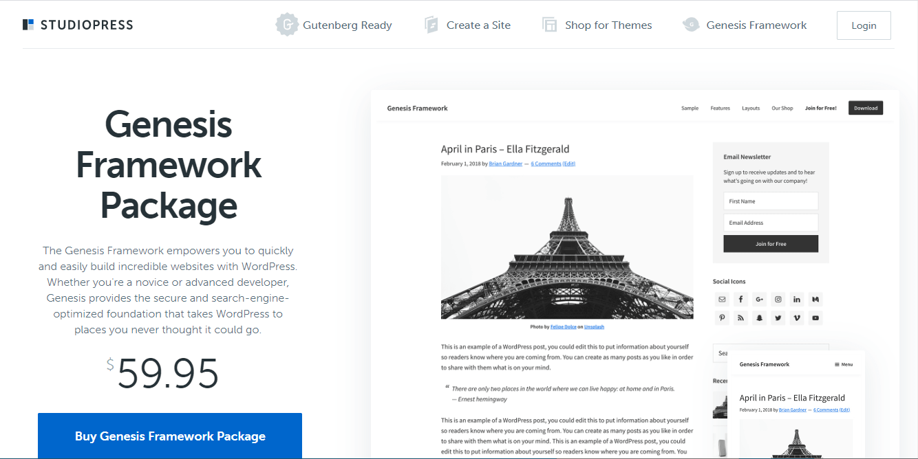 genesis-framework-homepage-screenshot Genesis Framework theme homepage screenshot