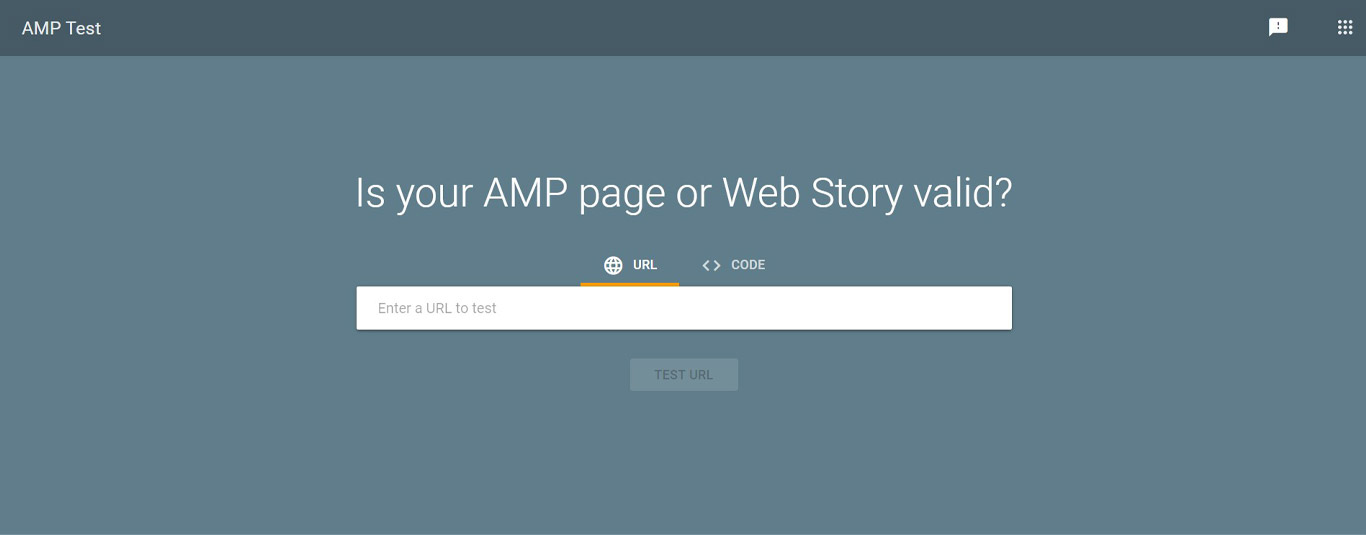 Google AMP test tool