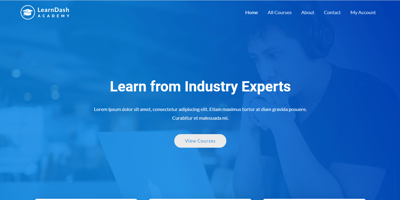 image-about-learndash-academy LearnDash Academy Astra template homepage screenshot