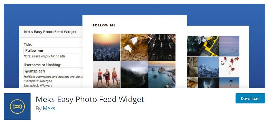 Meks easy photo feed widget Wordpress free plugin