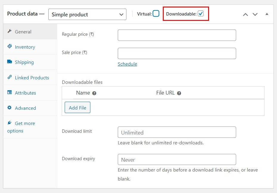 WooCommerce Downloadable product