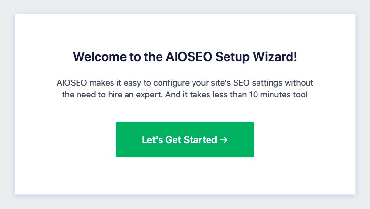 AIO SEO setup wizard