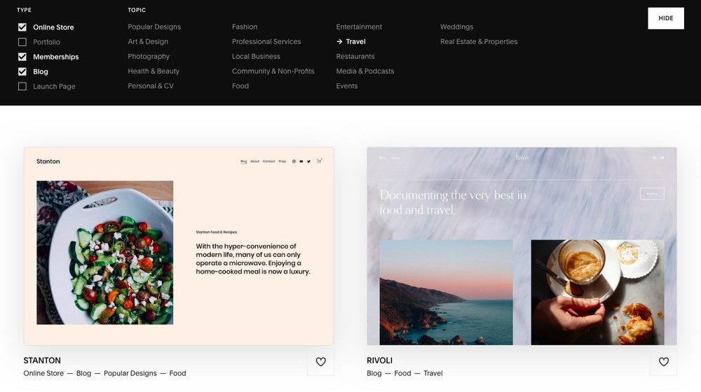 Squarespace templates