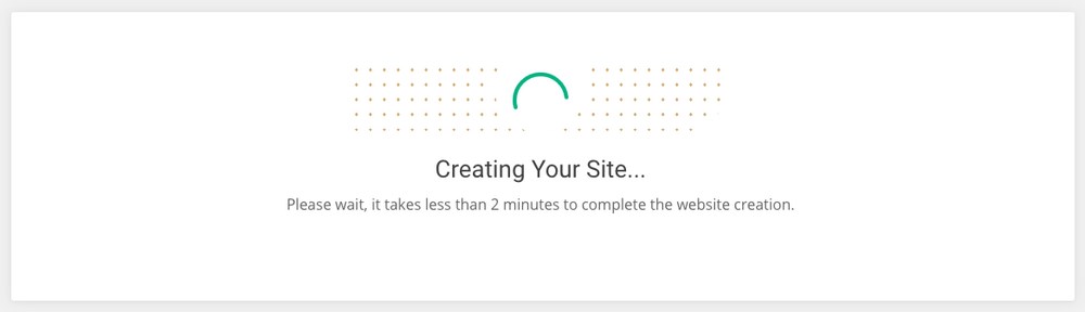 Website setup process on SiteGround