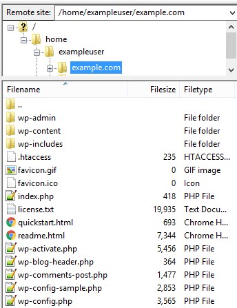 WordPress root folder
