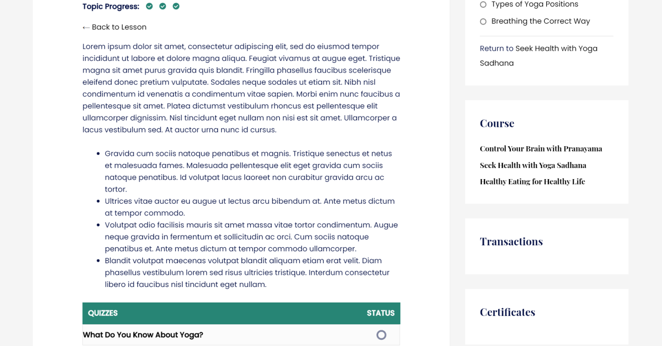 Astra LearnDash Topic Progress
