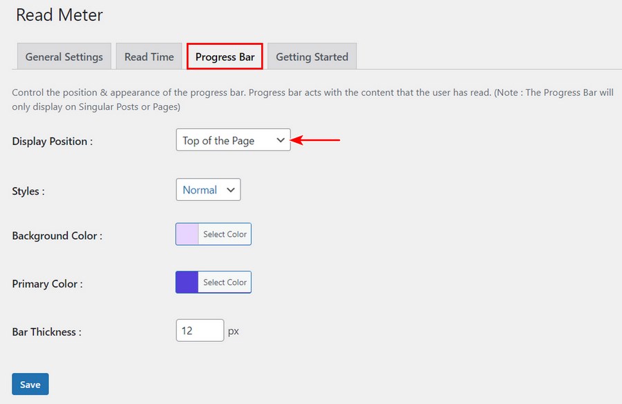 Read meter progress bar customization