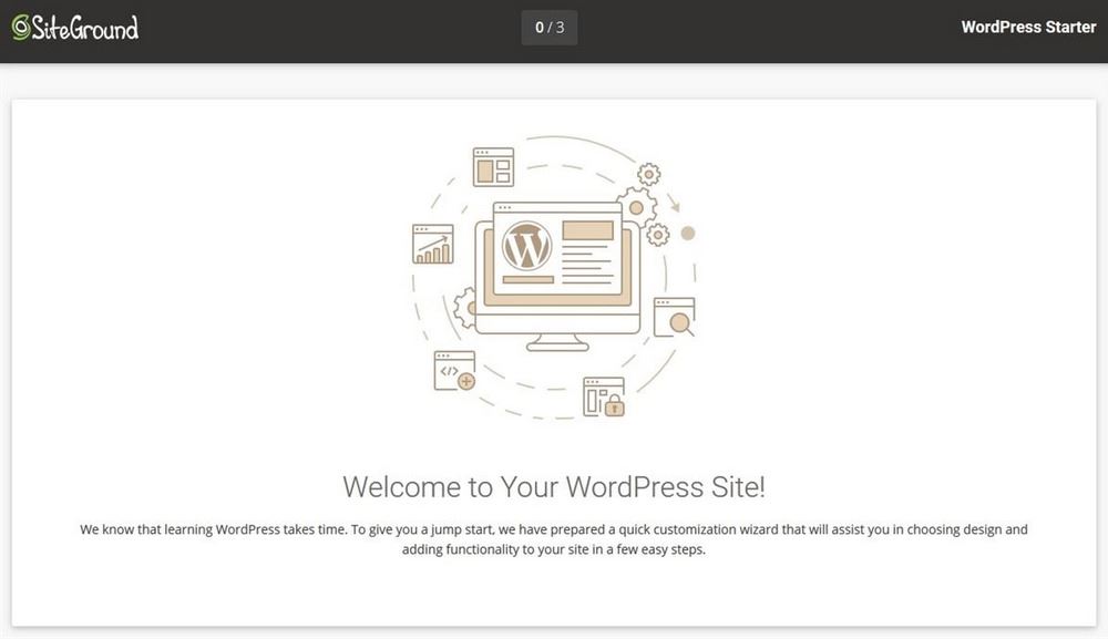 SiteGround welcome to WordPress site