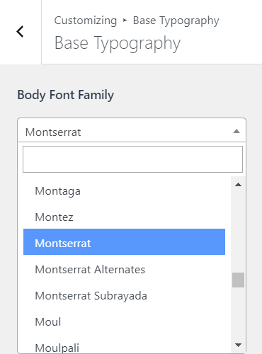 Astra Walkthrough - Font Search, Astra 3.0+