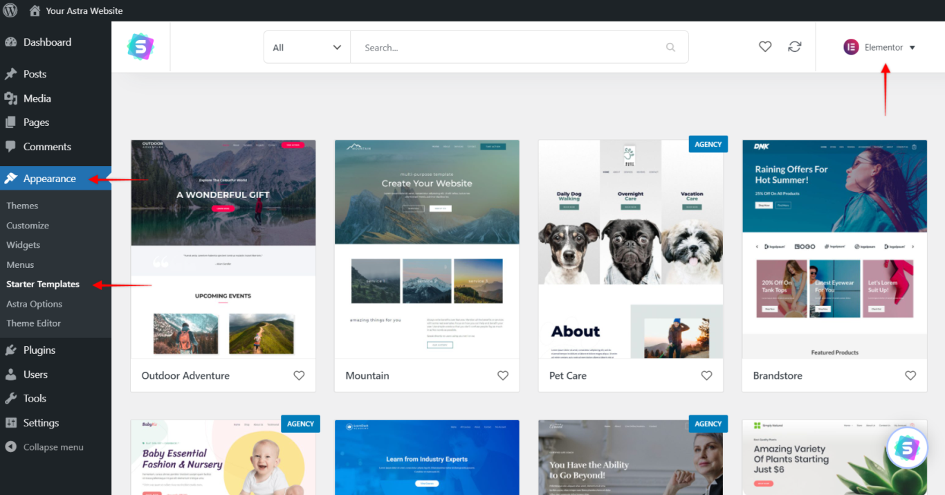Select Elementor Page Builder