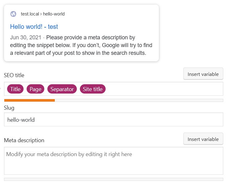 Meta title and description using Yoast
