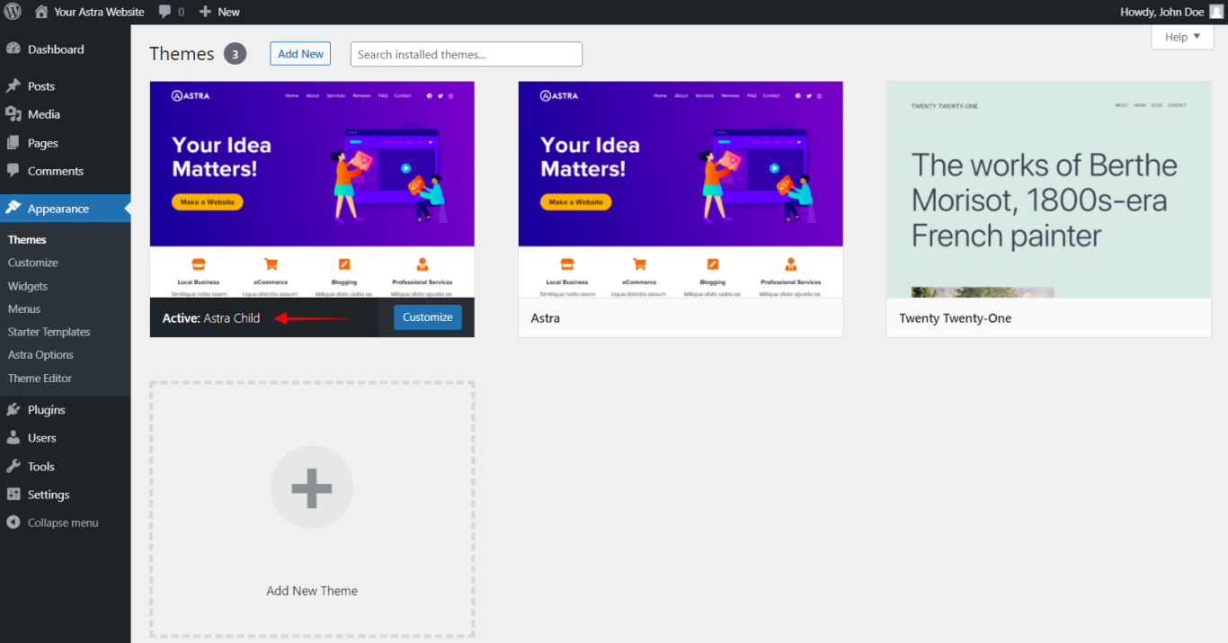 Astra Walkthrough - Child Theme, Astra 3.0+