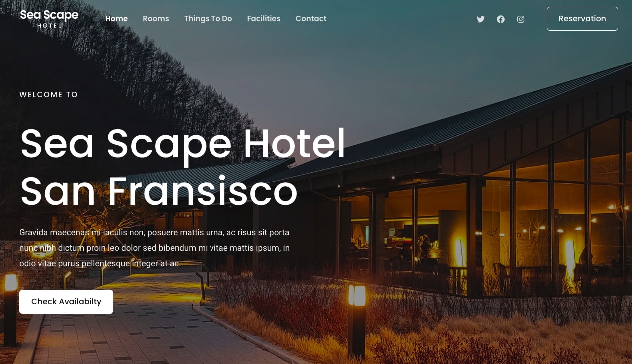 Budget Hotel Starter Template Hotel Starter Template