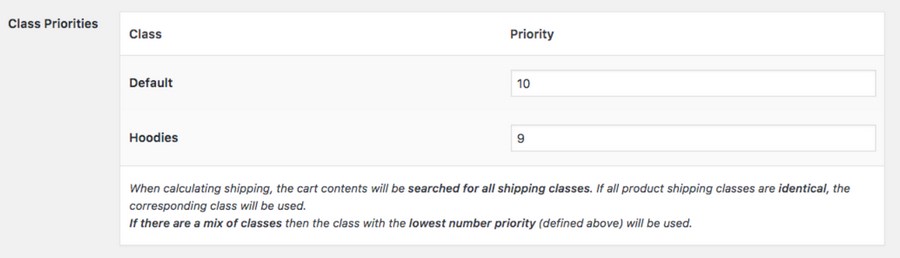 Class priorities