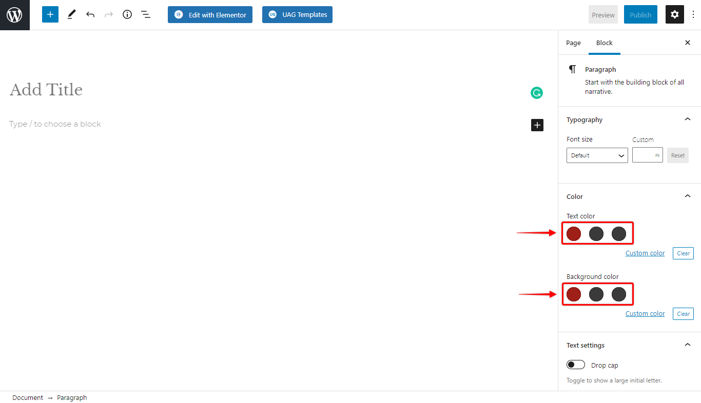 Modify Colors for Blocks in theme.json