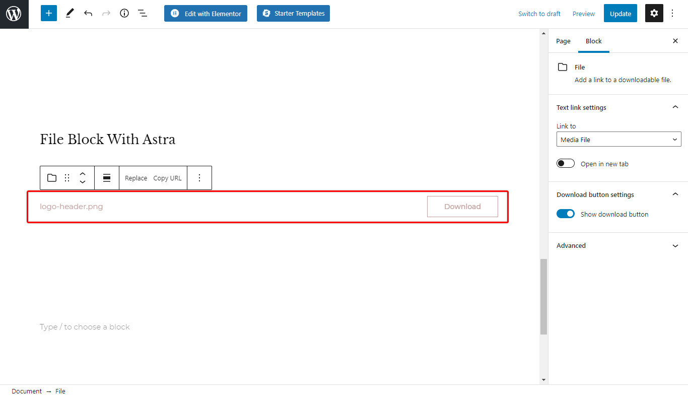 Gutenberg UI Improvements - File Block