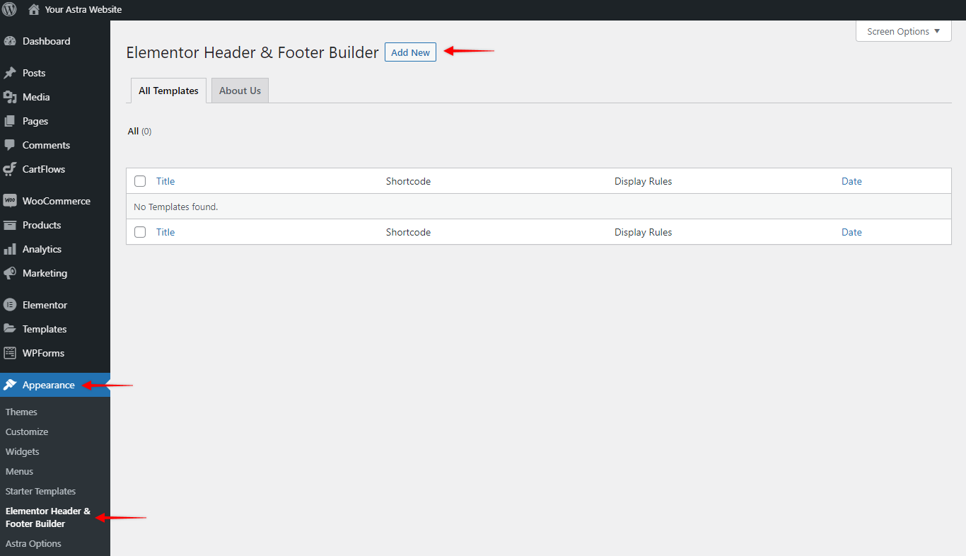 Elementor Header and Footer Builder