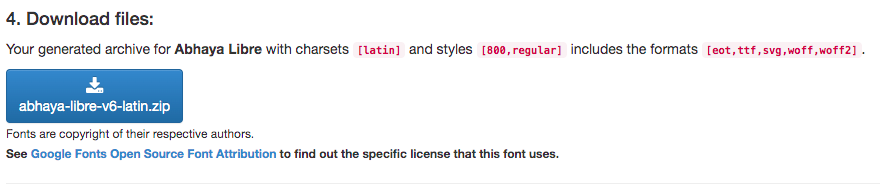 Download font files