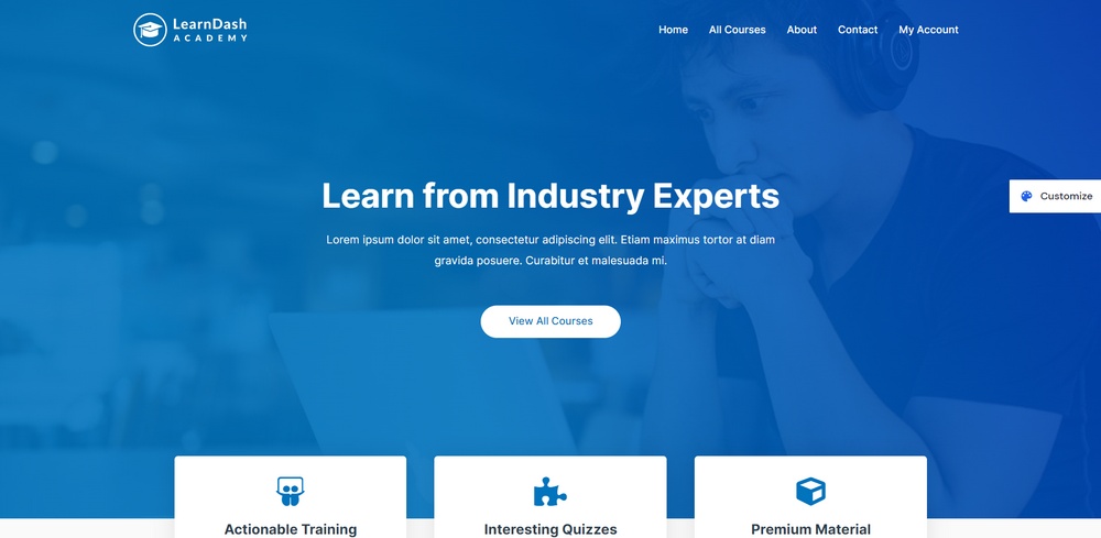 Astra LearnDash Academy template