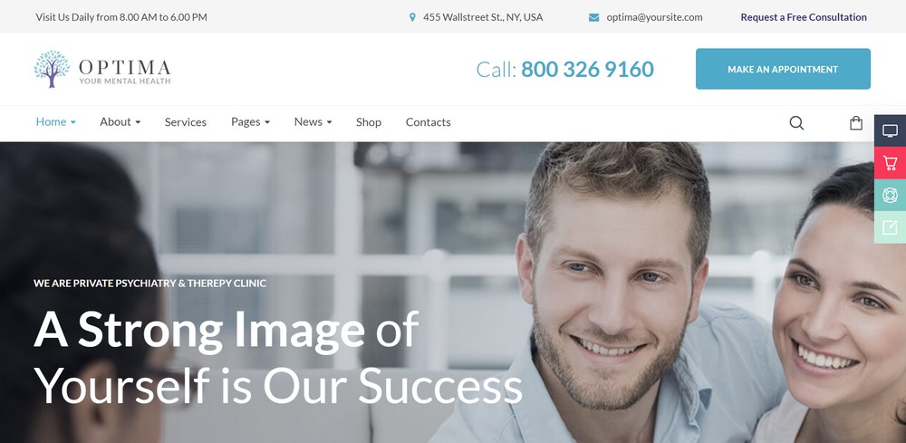 optima WordPress pshychology theme
