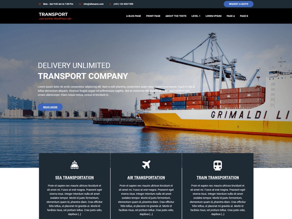 Transportation WordPress theme