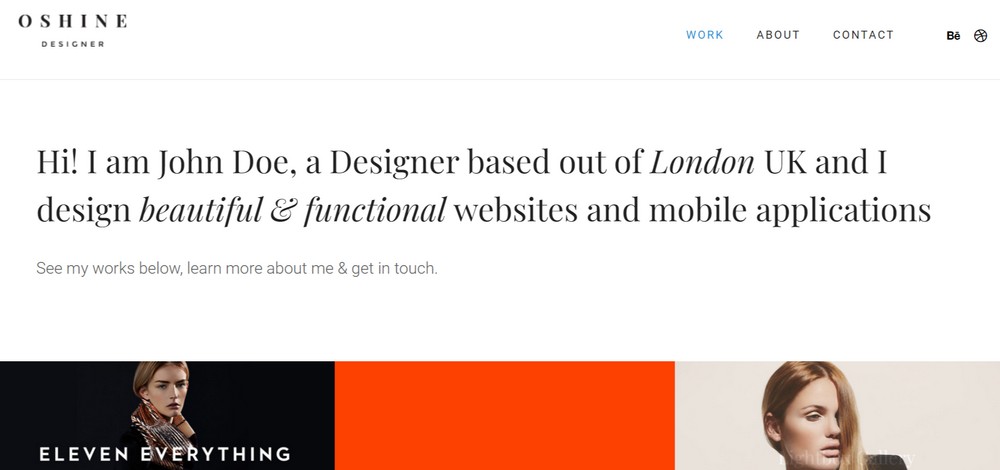 Designer homepage