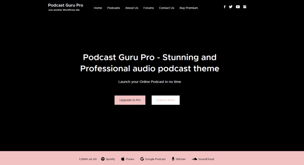 podcast guru theme home page demo