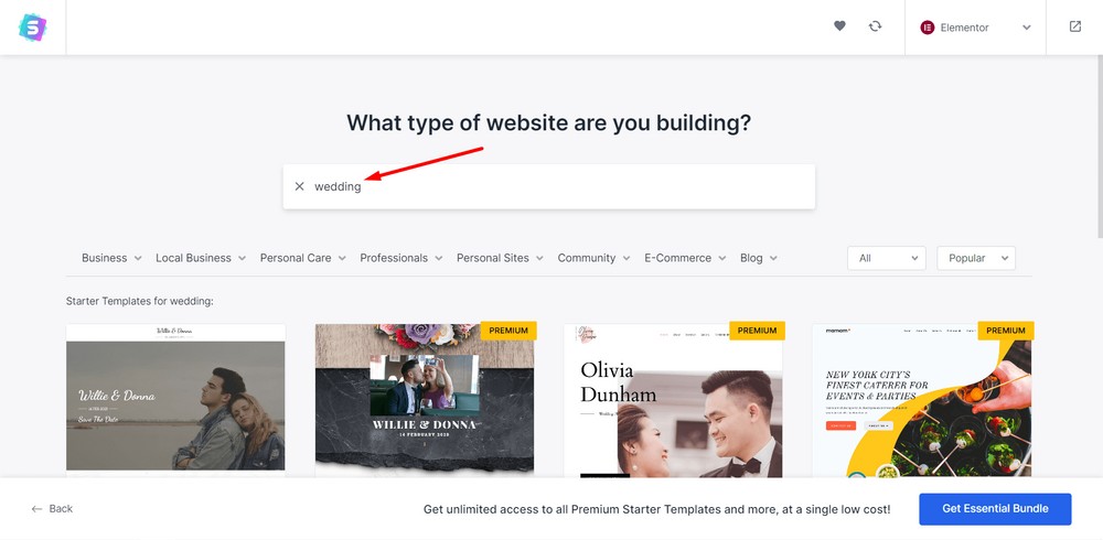 types of website building