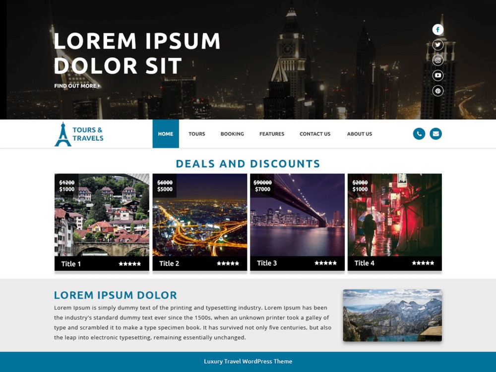 travel theme home page