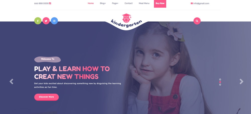 VW Kindergarten WordPress theme live demo
