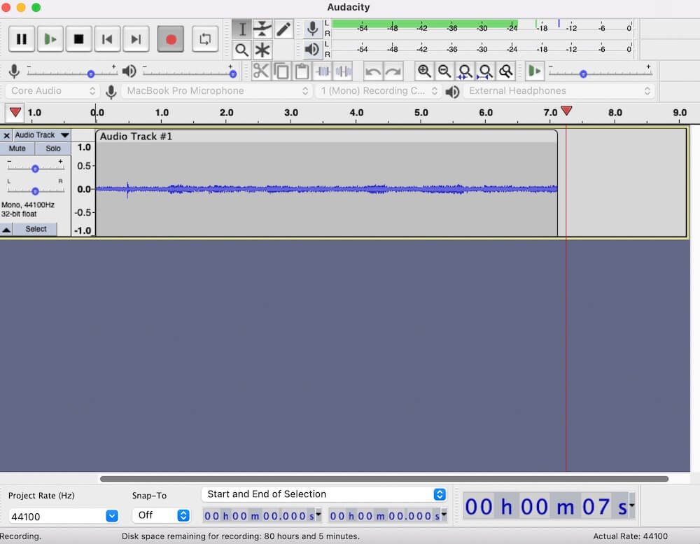 Audacity recording