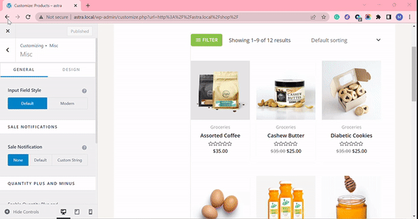 woocommerce - Misc Options