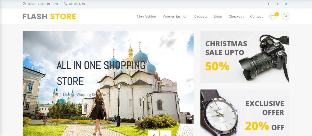 Flash WordPress theme demo website