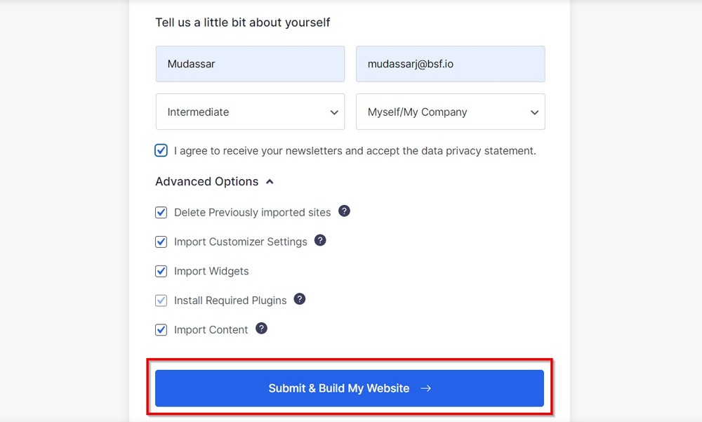 Template import options